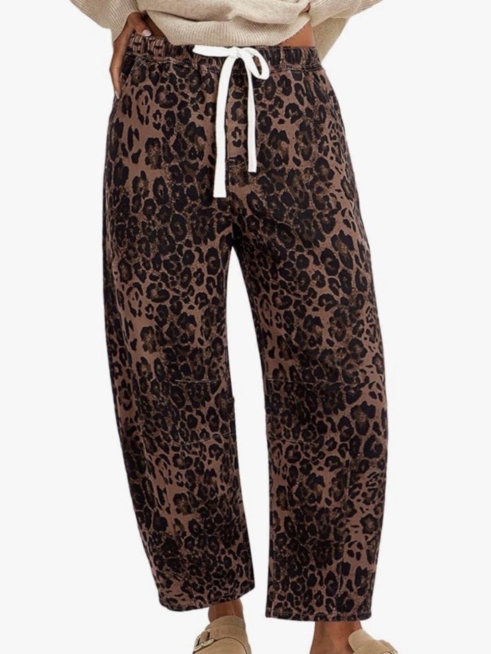 Leopard barrel pants